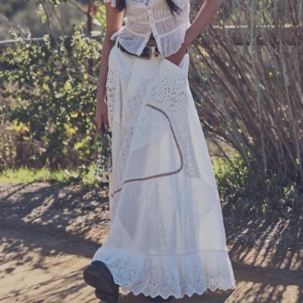 BRAND NEW: Free People Night Fall Maxi Skirt Sz 2